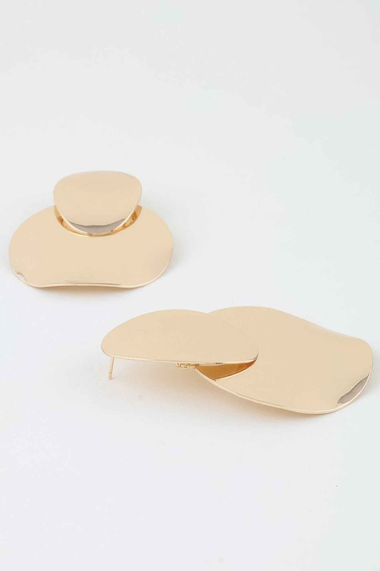 Shiny Minimal Petal Drop Earrings