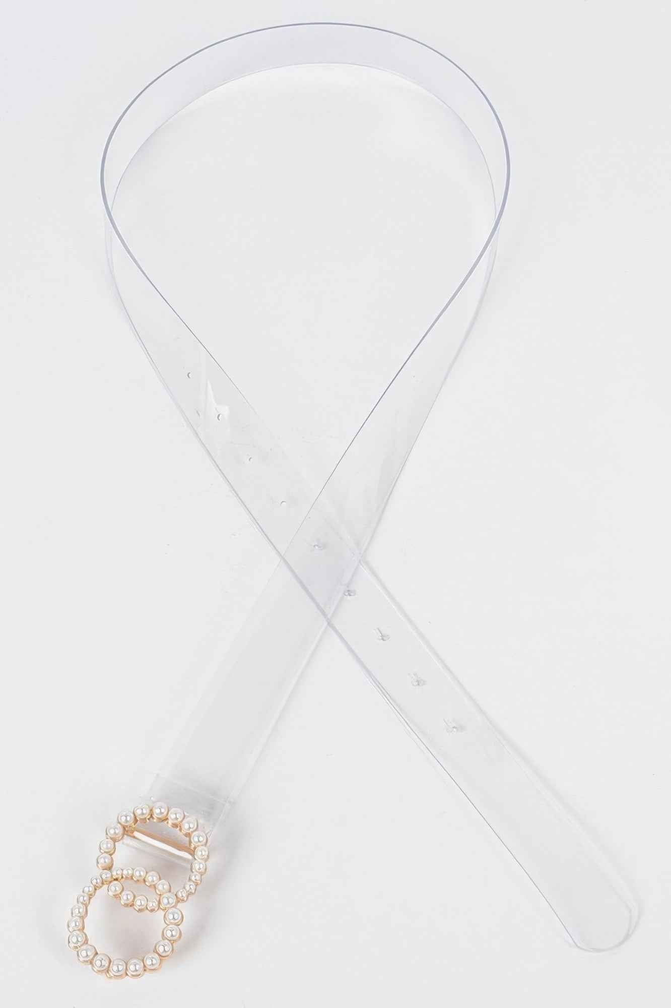 Pearl Buckle Transparent Belt