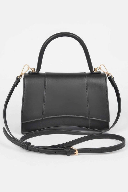Faux Leather Top Handle Bag