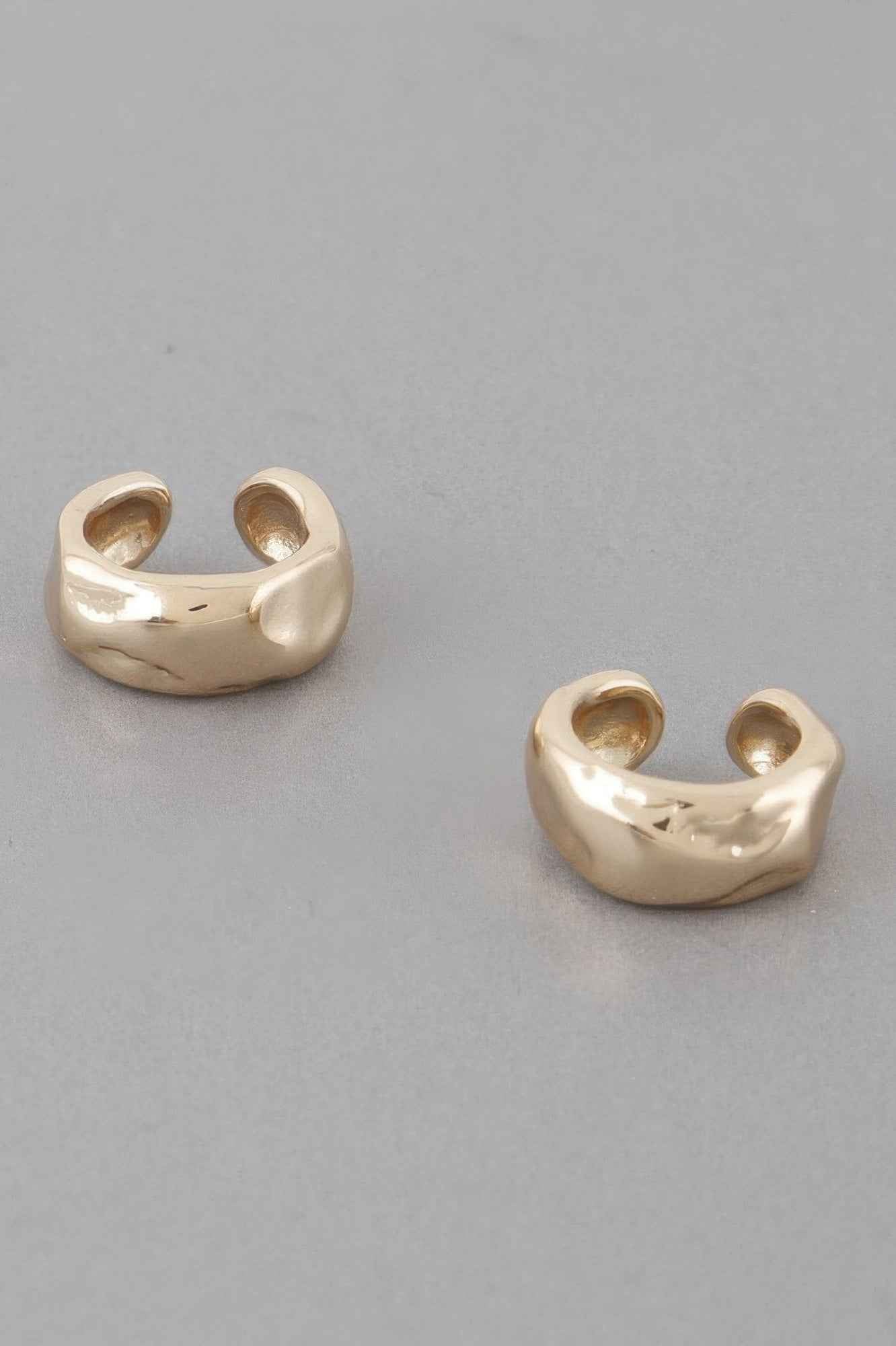 Abstract Dent Hoop Earrings