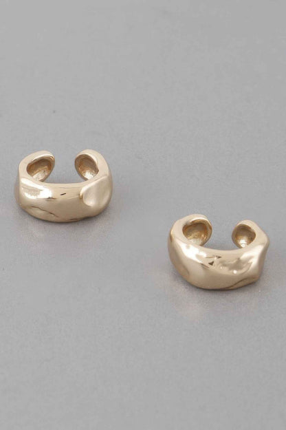 Abstract Dent Hoop Earrings