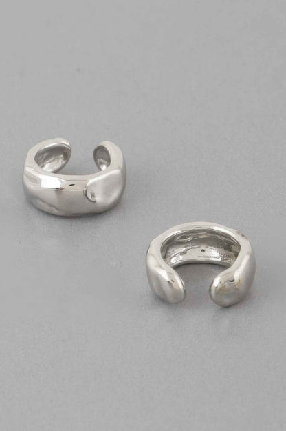 Abstract Dent Hoop Earrings