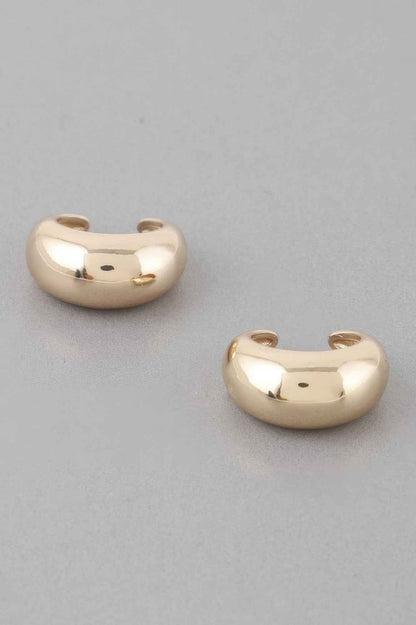 Shiny Crescent Hoop Earrings