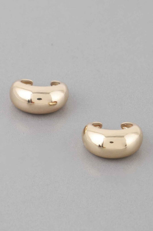 Shiny Crescent Hoop Earrings