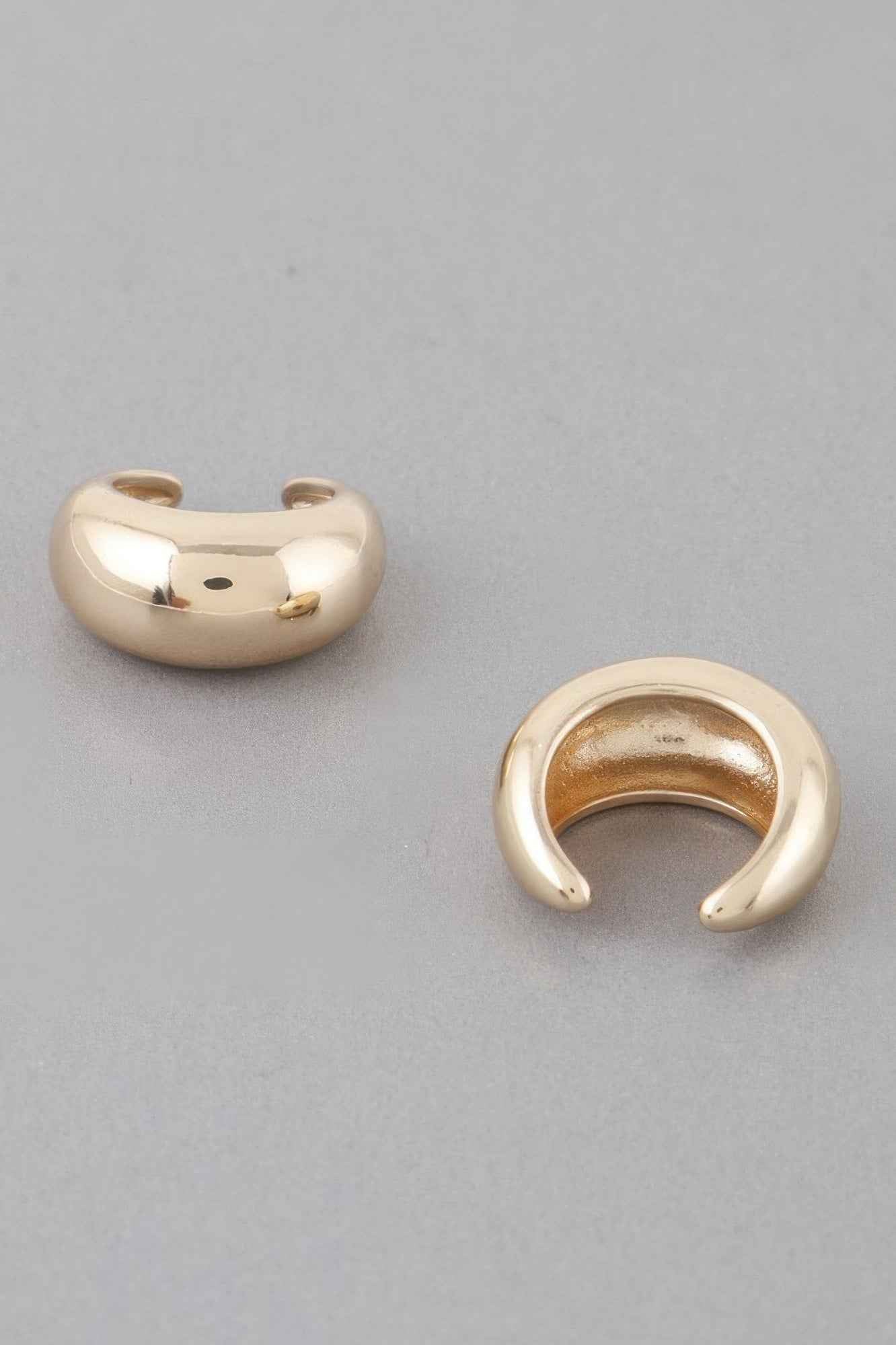 Shiny Crescent Hoop Earrings