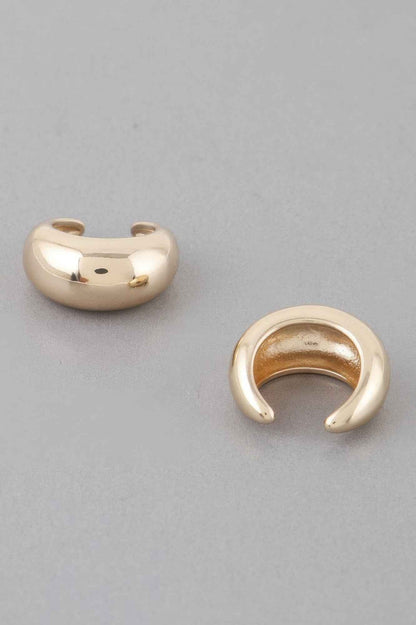 Shiny Crescent Hoop Earrings