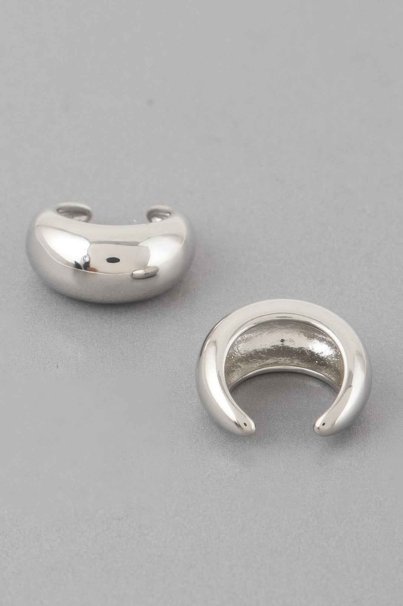 Shiny Crescent Hoop Earrings