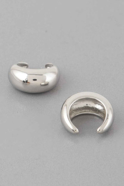 Shiny Crescent Hoop Earrings