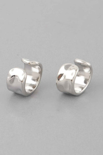 Delicate Dent Hoop Earrings