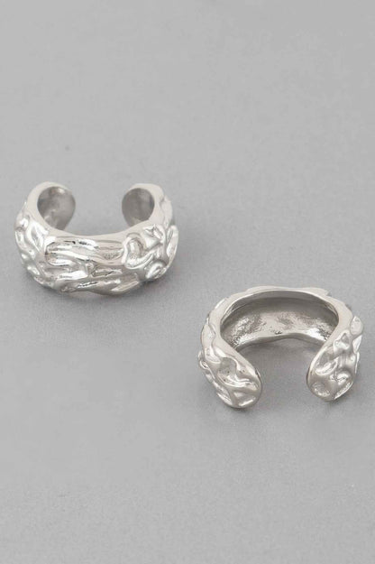 Abstract Ripple Hoop Earrings