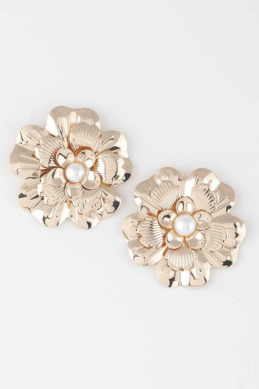 Pearl Flower Stud Earrings