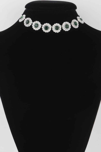 Emerald Green Rhinestone Choker Necklace