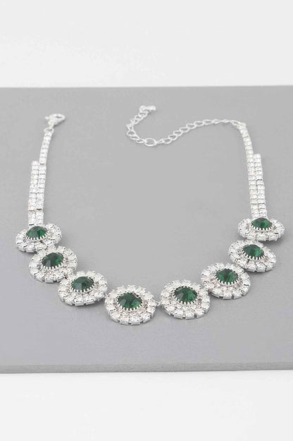 Emerald Green Rhinestone Choker Necklace