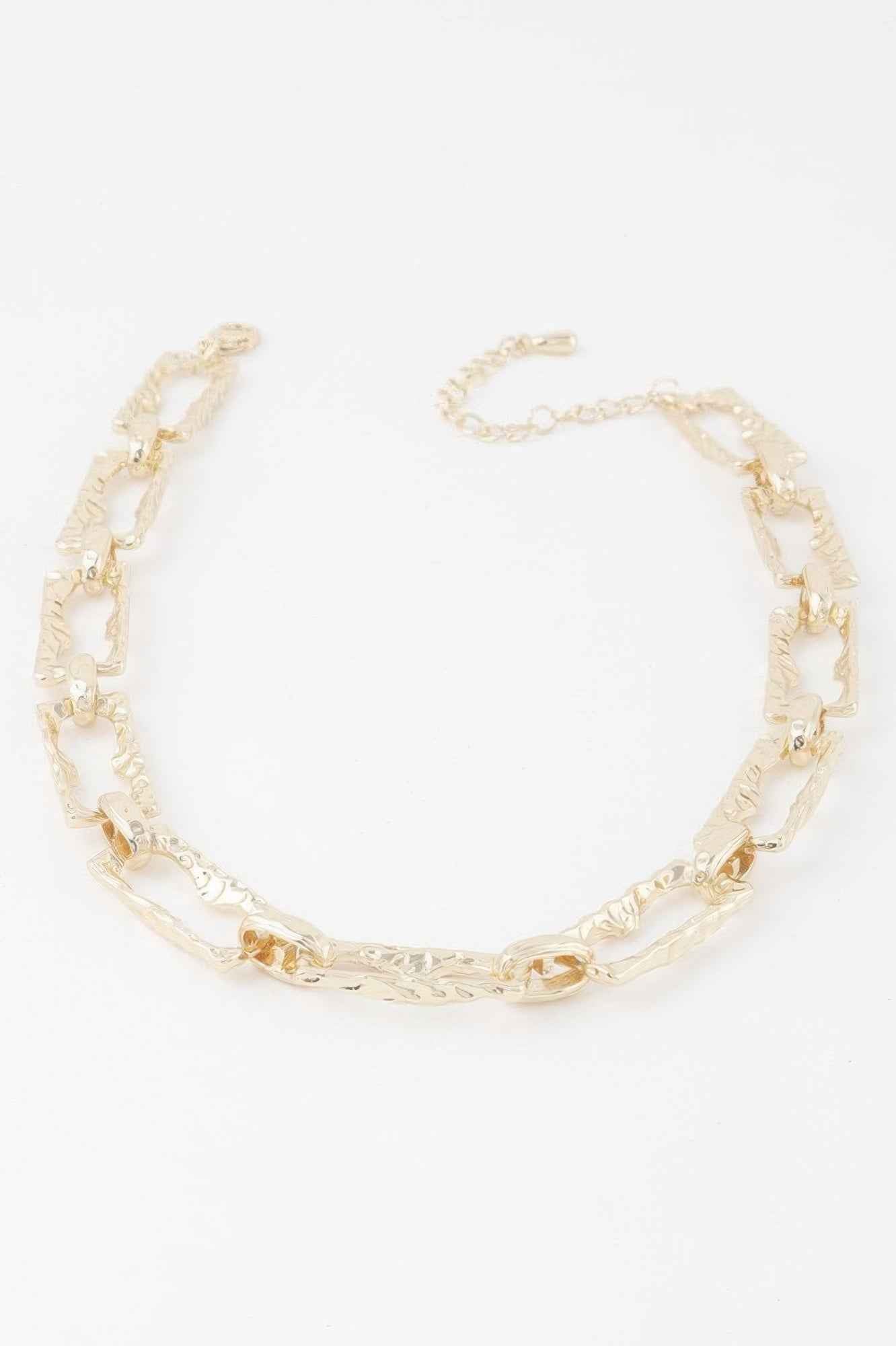 Hammered Link Chain Necklace
