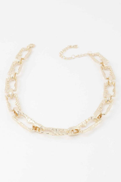 Hammered Link Chain Necklace