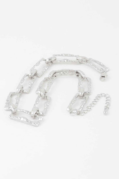 Hammered Link Chain Necklace