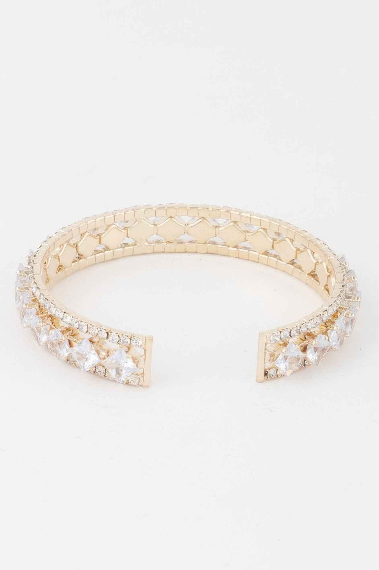 Classic Cubic Rhinestone Cuff Bracelet
