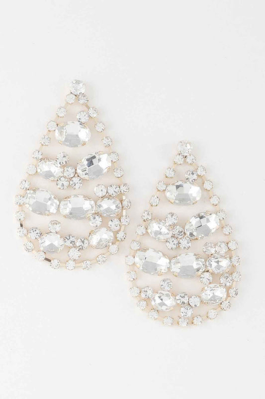 Rhinestone Tear Drop Earrings