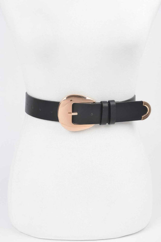 Faux Leather Metal Buckle Belt