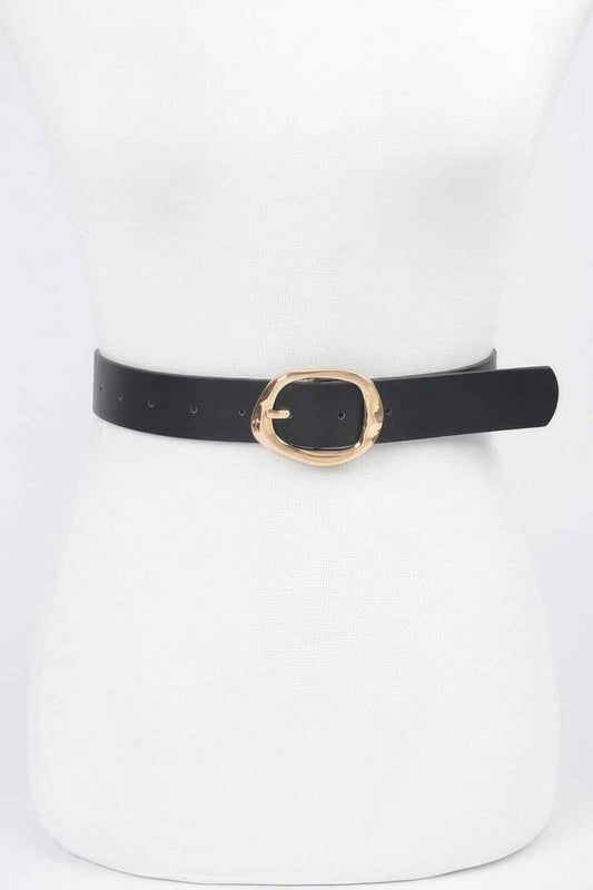 Faux Leather Metal Buckle Belt