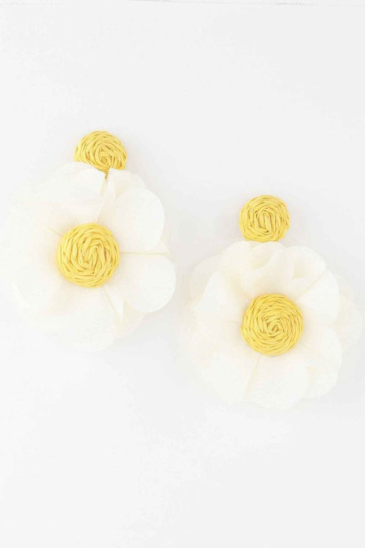 Handmade Paper Flower Shape Earrings