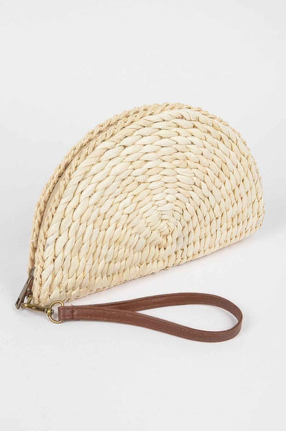 Half Circle Straw Clutch