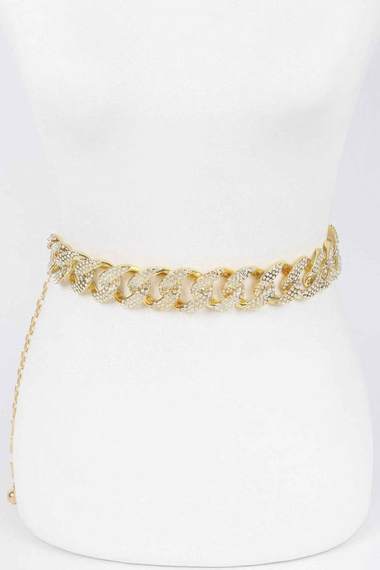 Rhinestone Oversized Chain Belt