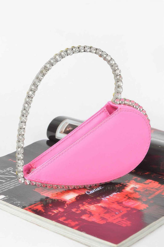 Heart Shape Stone Handle Clutch