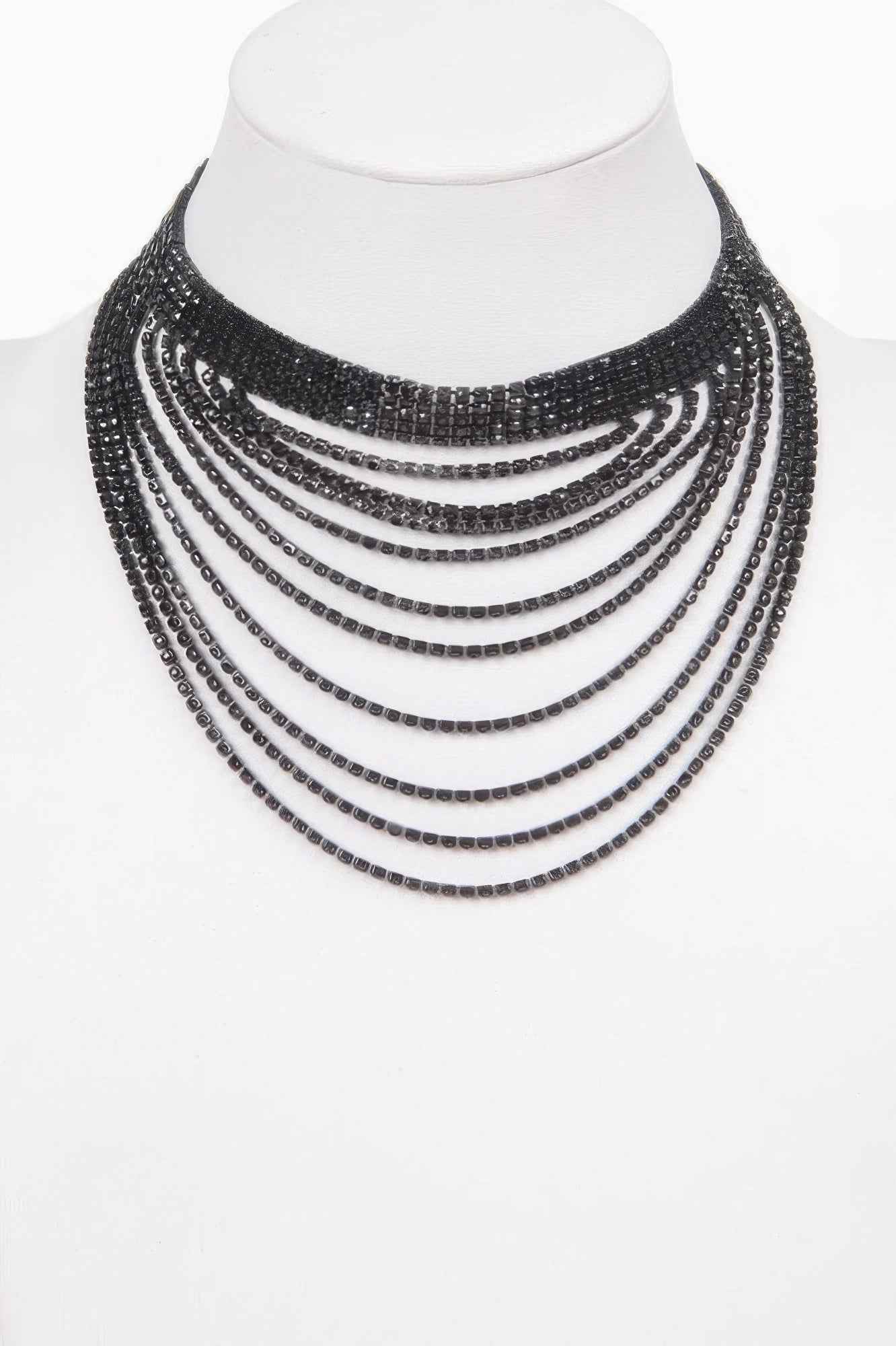 Layered Rhinestone Elegant Necklace