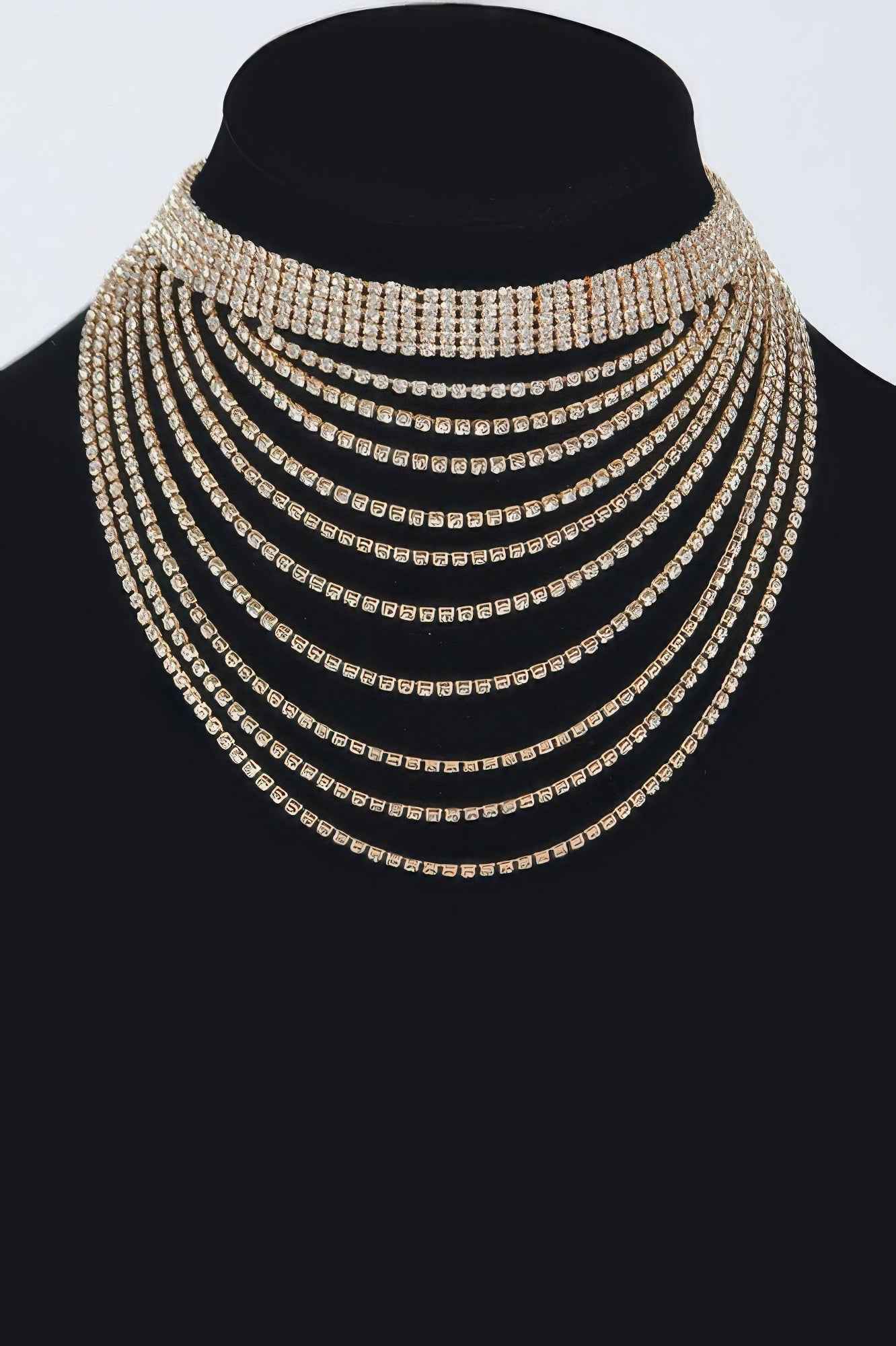 Layered Rhinestone Elegant Necklace