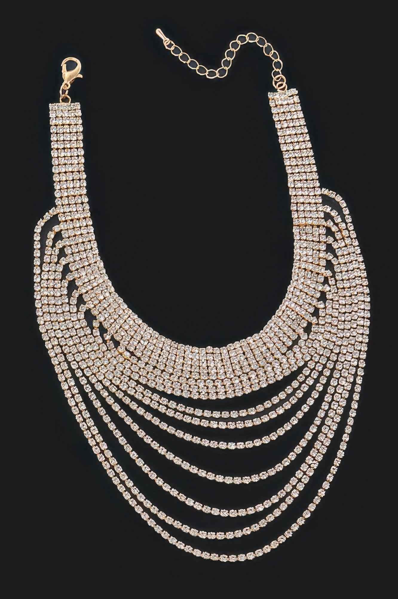 Layered Rhinestone Elegant Necklace
