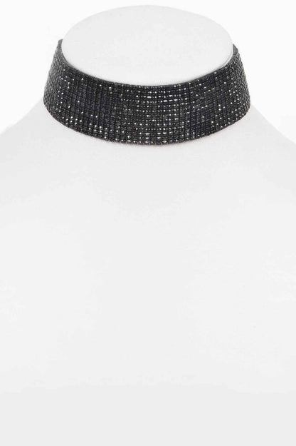 Round Rhinestone Choker Necklace