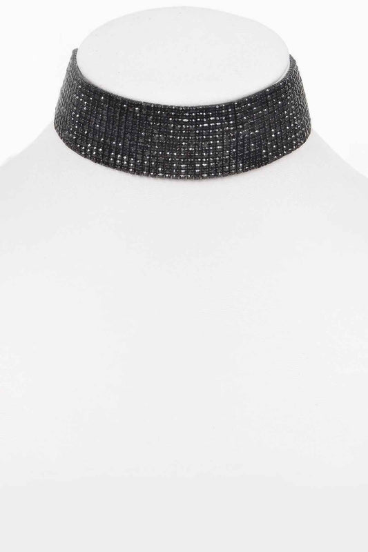 Round Rhinestone Choker Necklace