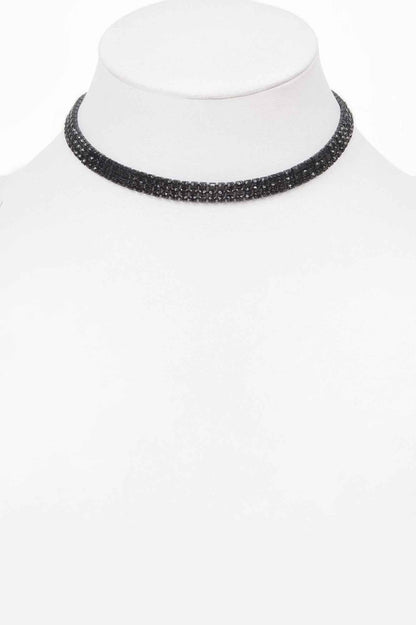 Circle Rhinestone Party Choker Necklace