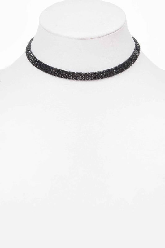 Circle Rhinestone Party Choker Necklace