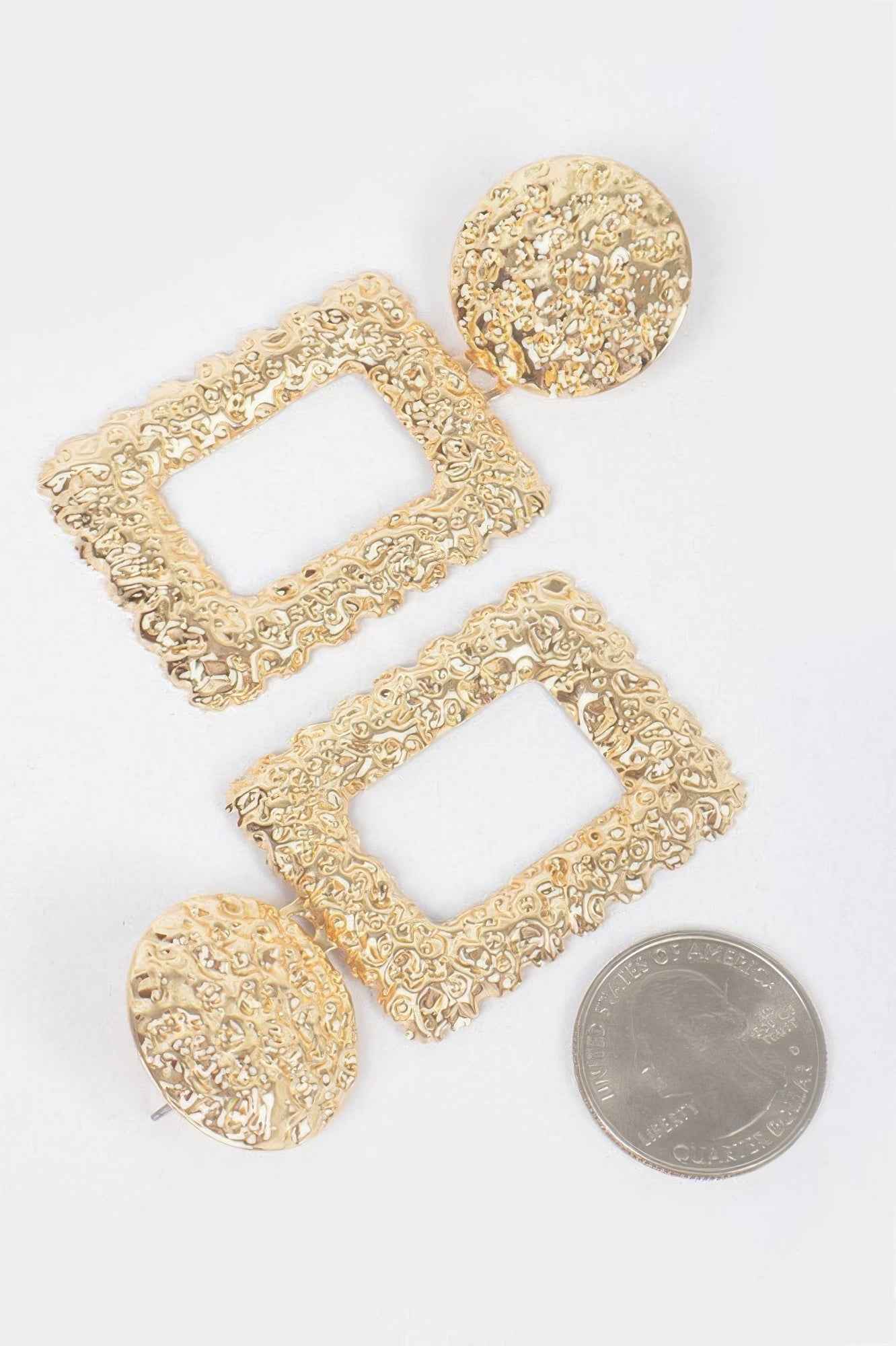 Hammered Multi Metal Earring