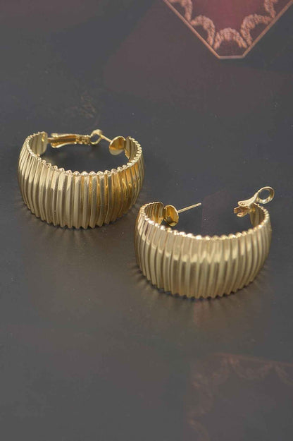 Wide Metal Hoop Earrings