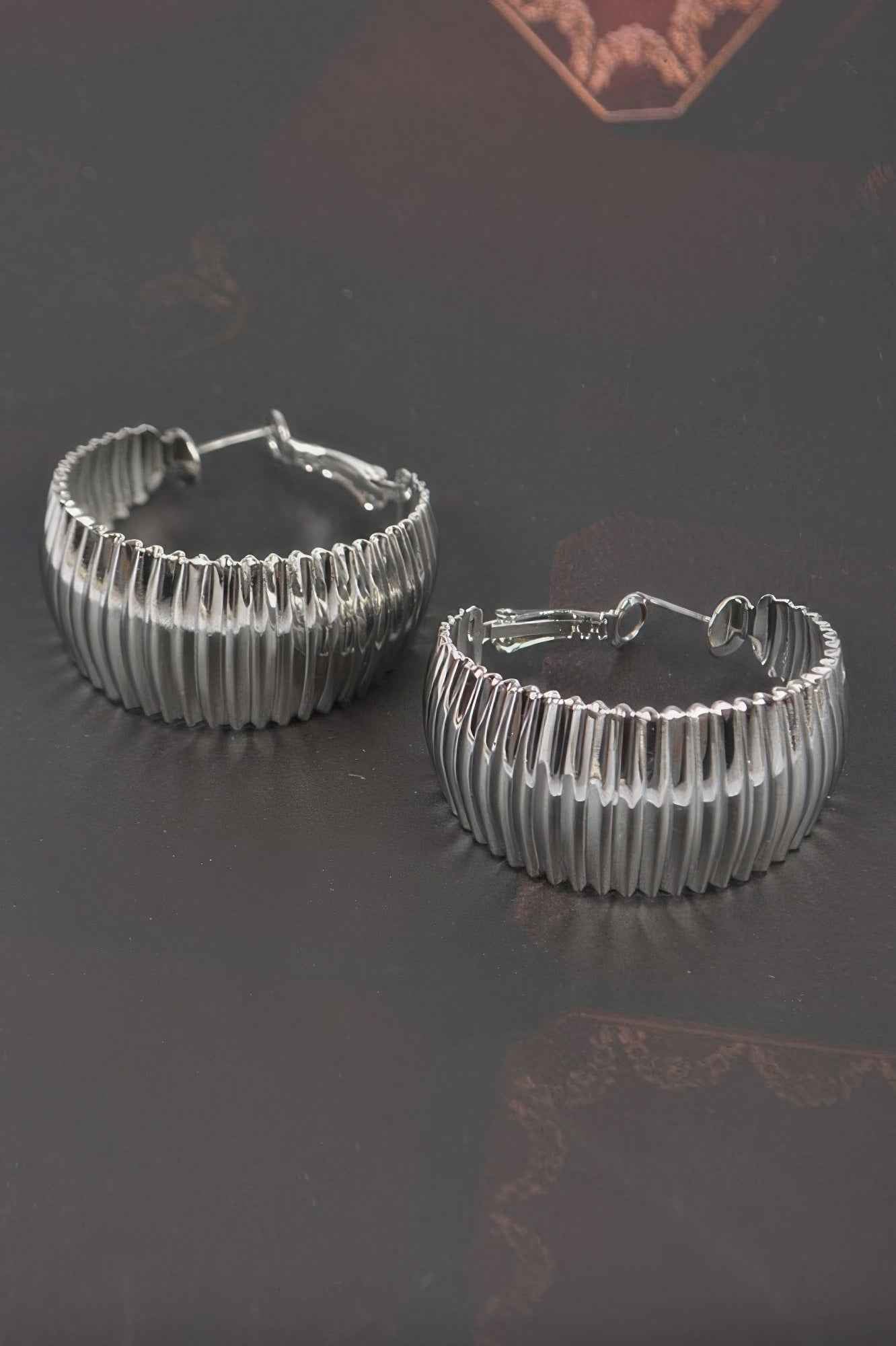 Wide Metal Hoop Earrings