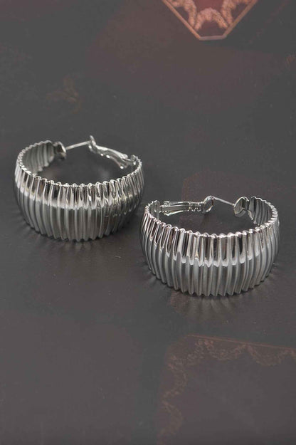 Wide Metal Hoop Earrings