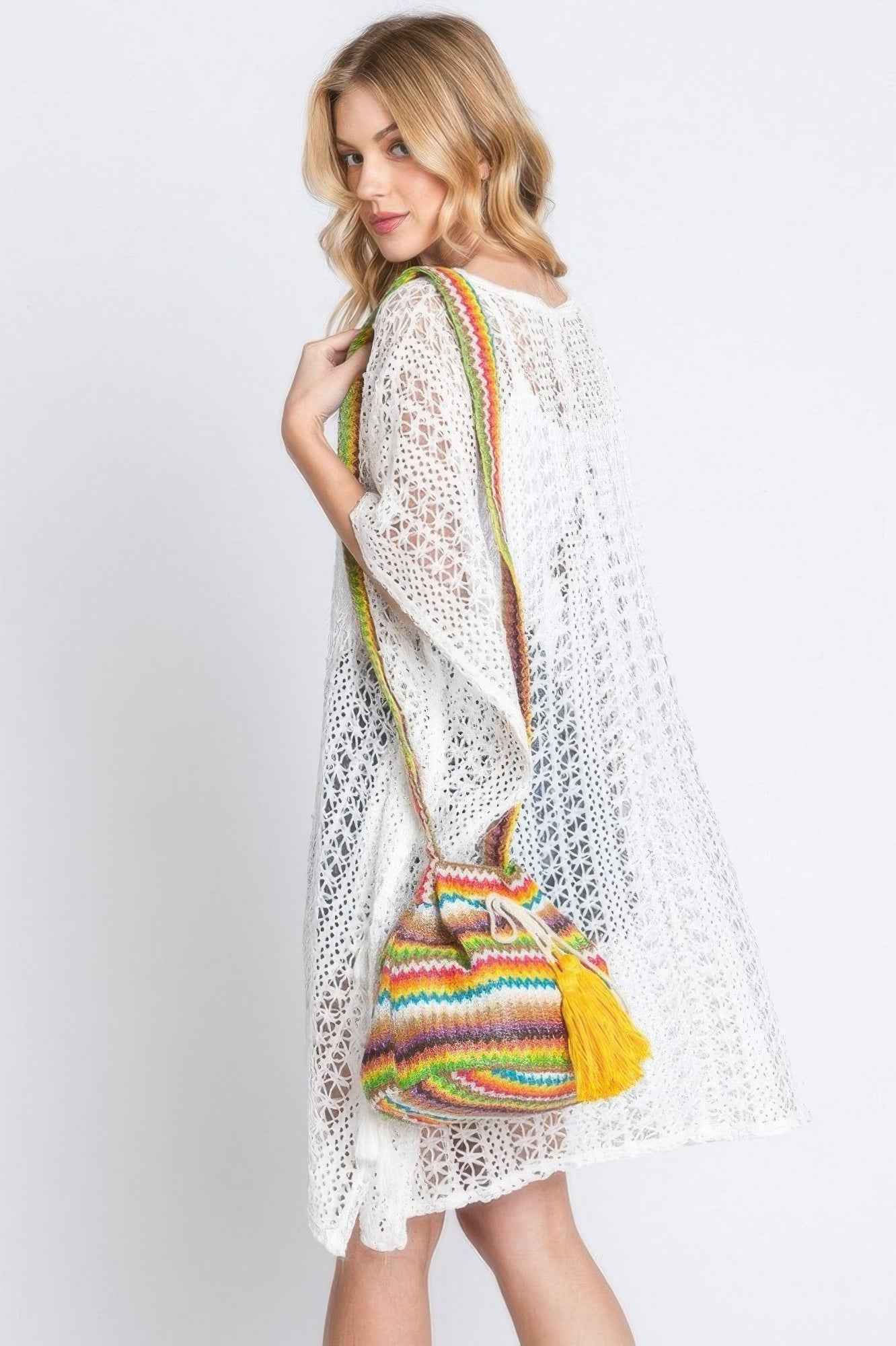 Multi Color Chevron Bucket Bag