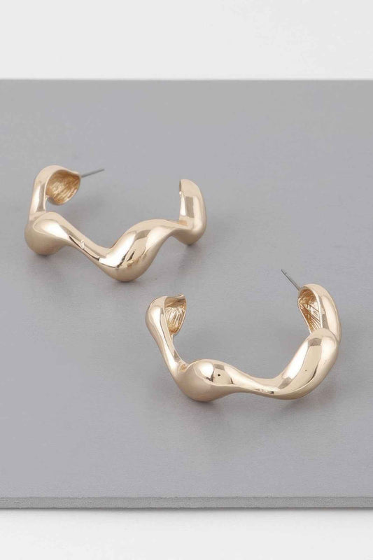 Liquid Wave Hoop Earrings