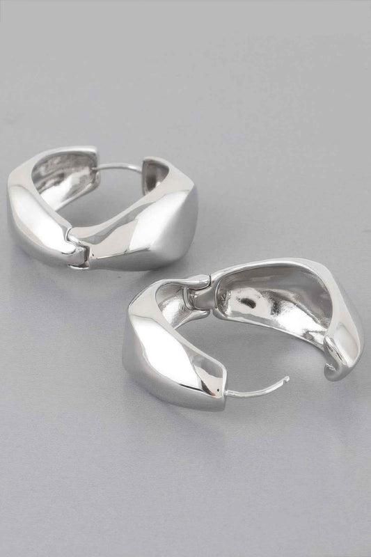 Abstract Edge Hoop Earrings