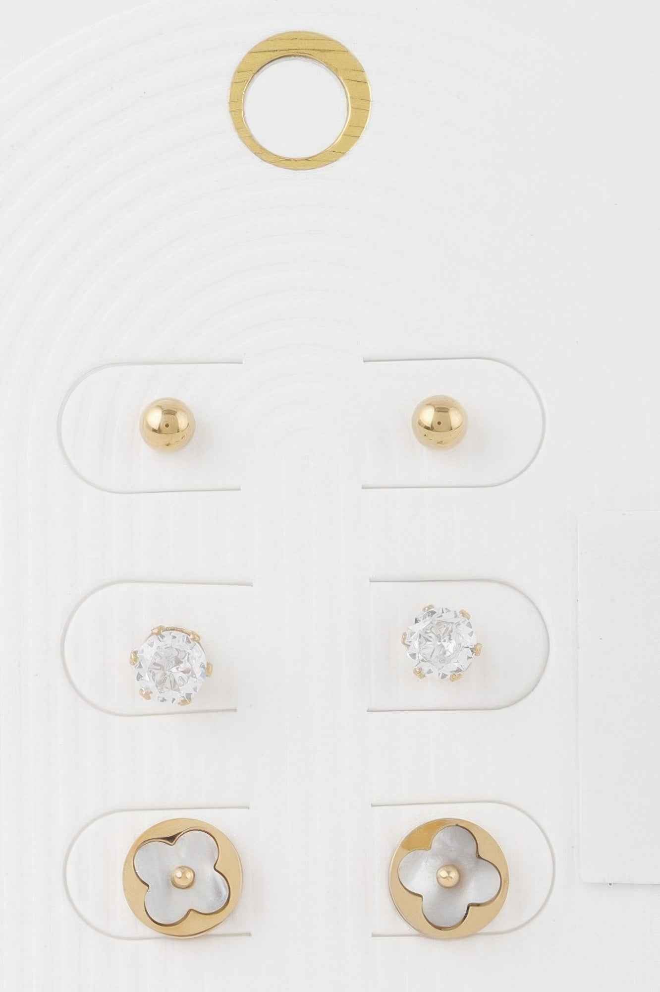 Multi Jewel Stud Earrings Set