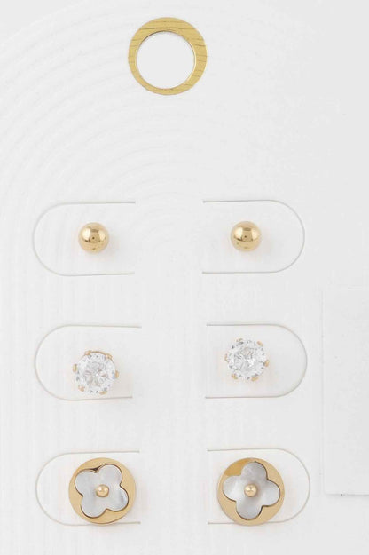 Multi Jewel Stud Earrings Set