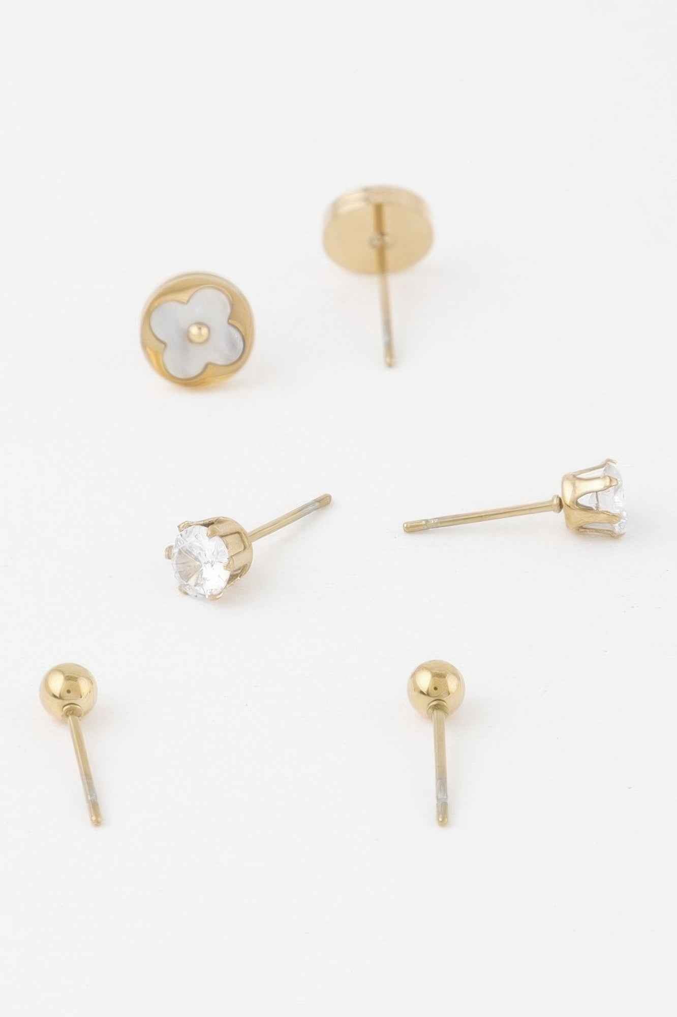 Multi Jewel Stud Earrings Set