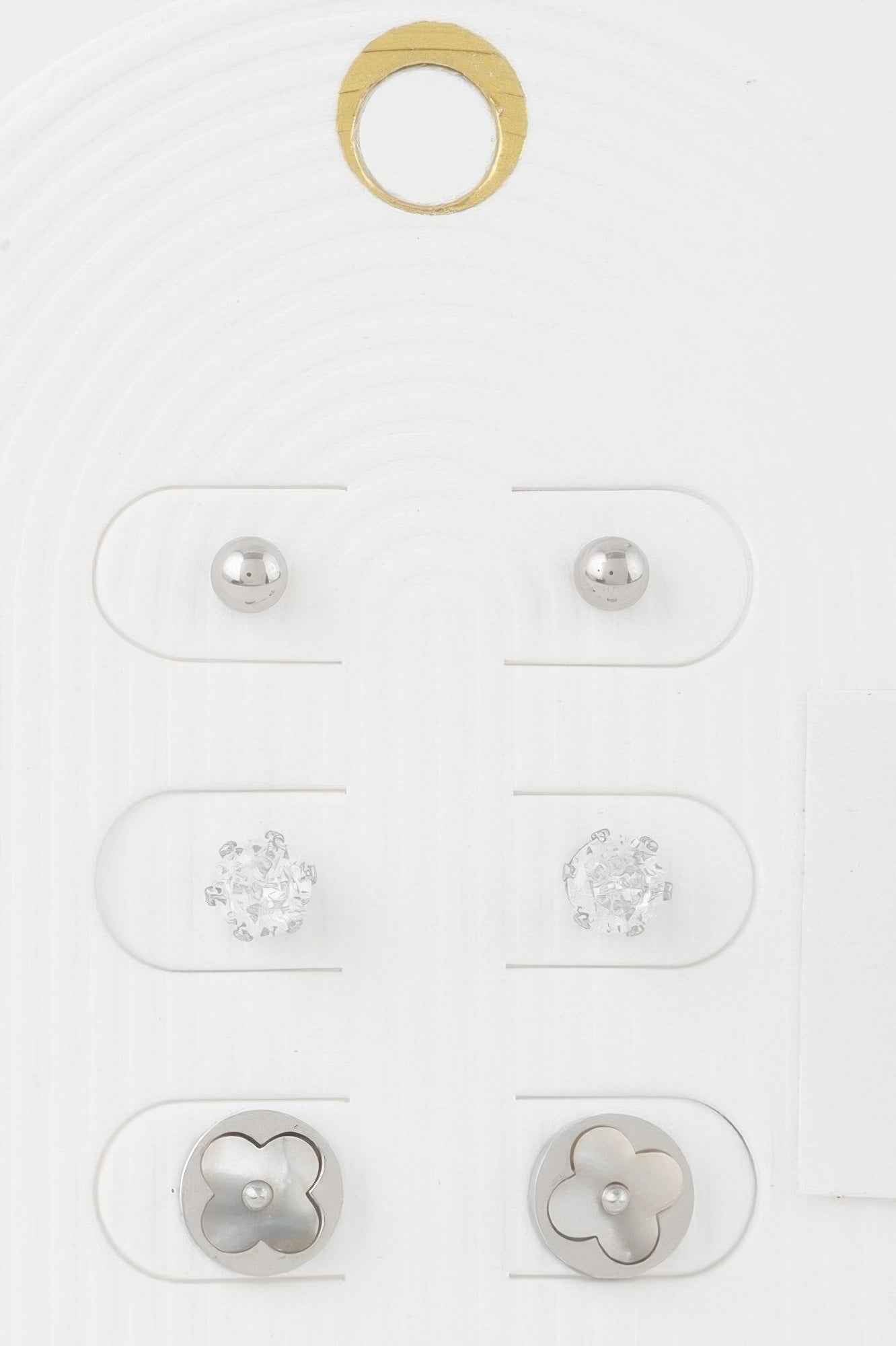 Multi Jewel Stud Earrings Set