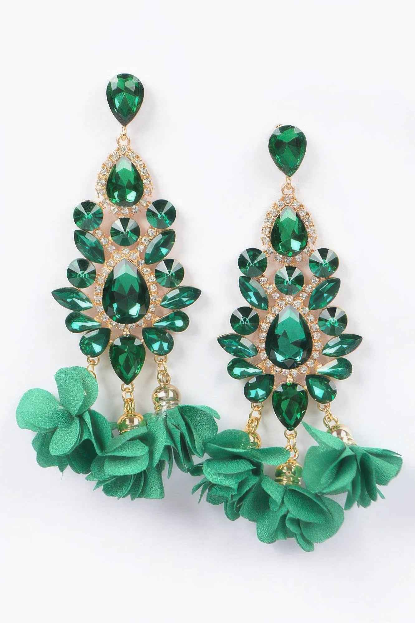 Multi Rhinestone Flower Party Earring