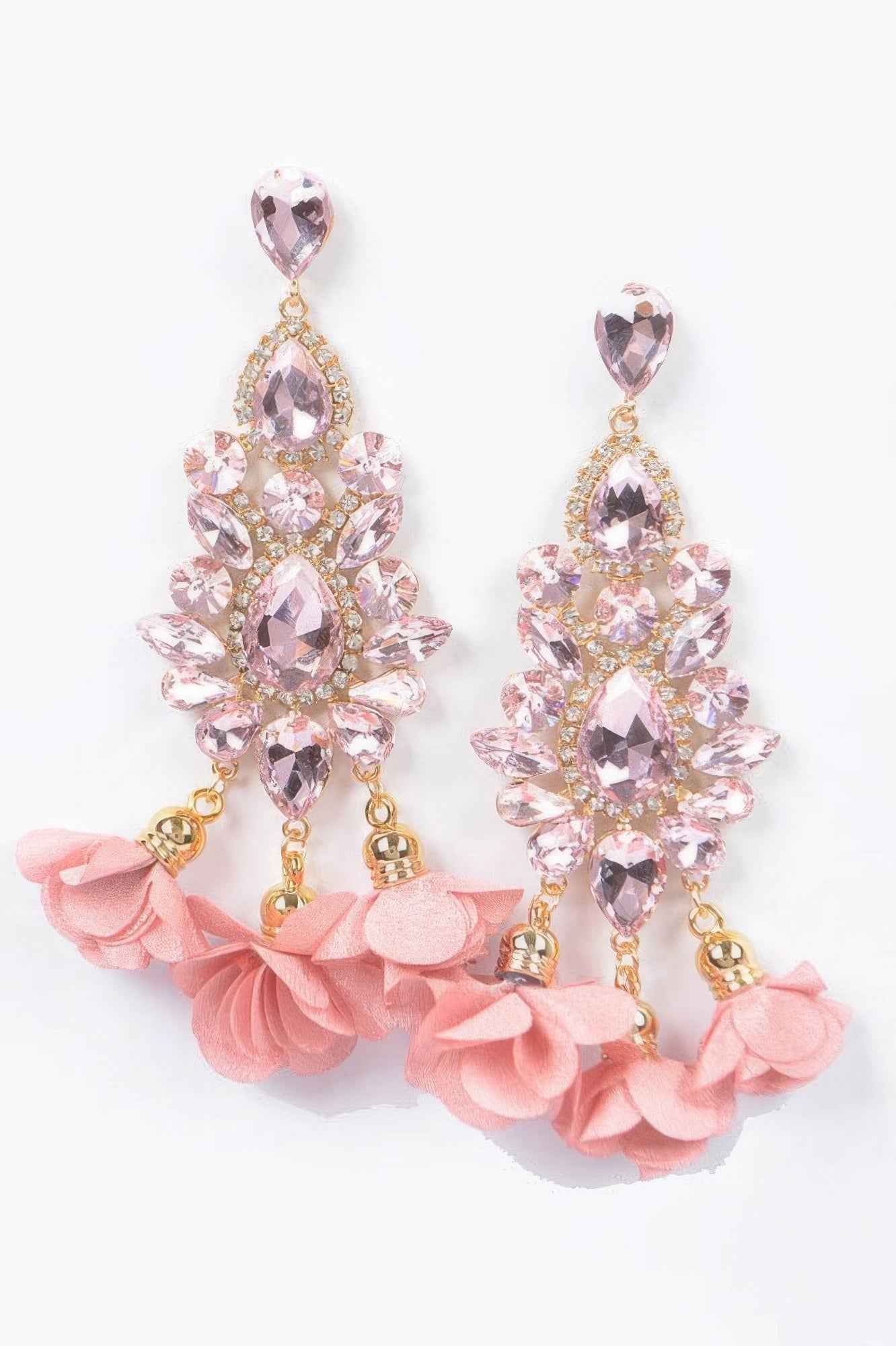 Multi Rhinestone Flower Party Earring
