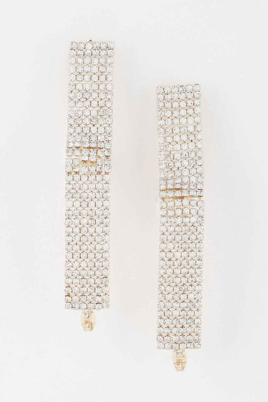 Rhinestone Pearl Wrap Earrings