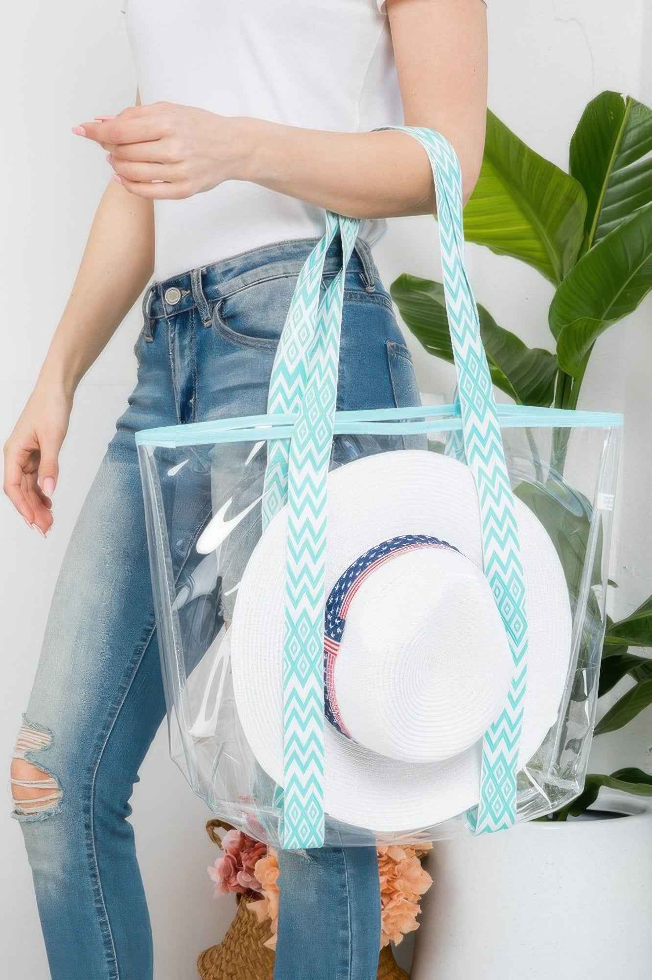 Hat Carrying Clear Tote Bag
